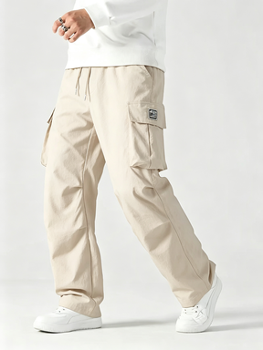 Men's 4-Pack Tactical Cargo Pants – Elastic Waist Multi-Pocket Casual Trail Pants