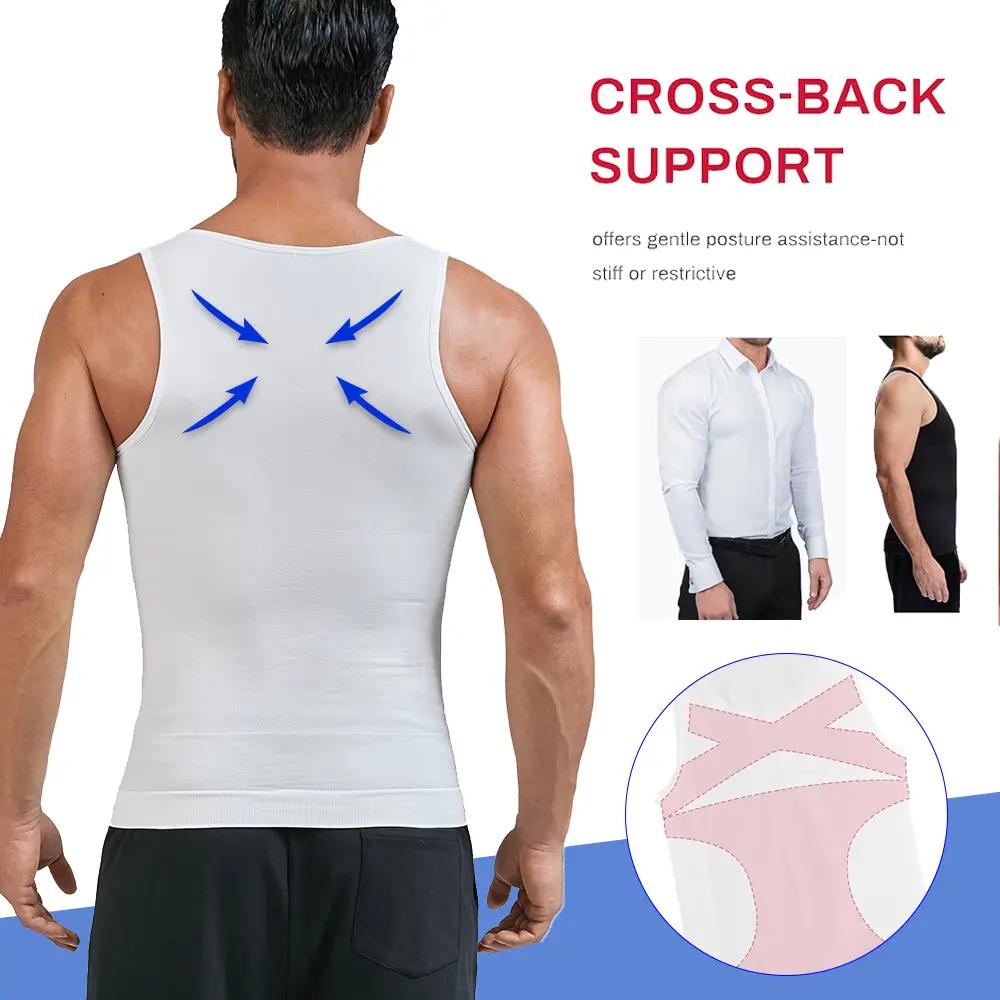 1/2/4 Pack Men Round Neck Compression Tank Top Slimming Body Shaper Vest Shirt Abs Abdomen Slim Seamless Shaping Vest Top Abdominal Corset Men GYM Workout Fitness Shirts Tank Tops Shirts Menswear & Underwear Men's For All Seasons Bestie Socks
