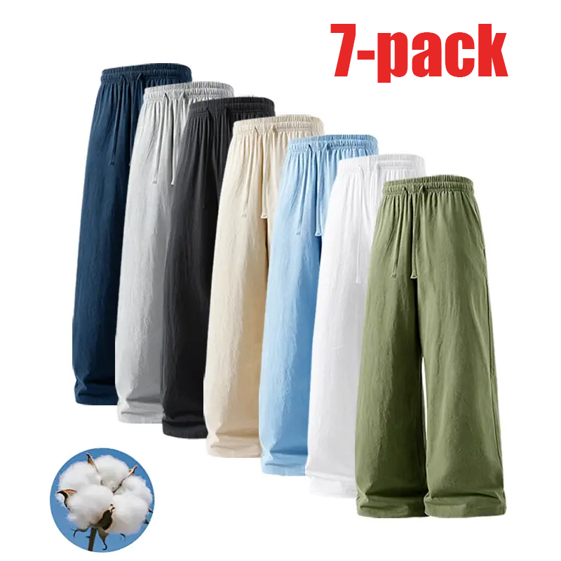 🔥 Last Chance! 7 Pieces for $30, Today Only! 🔥 Unisex Ultra-Soft Linen Cotton Pants – Loose Fit Non-Sheer Everyday Work Pants – Available in Both Men's & Women's Sizes!