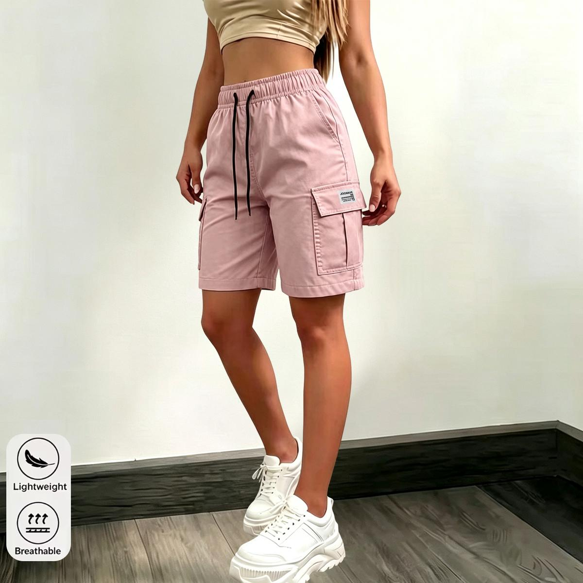 Women's 8-Pack Cargo Shorts – Wide-Leg Summer Shorts with Pockets & Drawstring