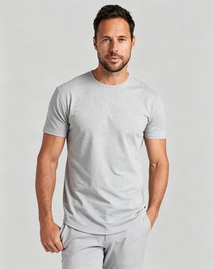 Men's 8-Pack Fitted Crewneck T-Shirt – 4-Way Stretch Wrinkle-Resistant Streetwear Basic Tee