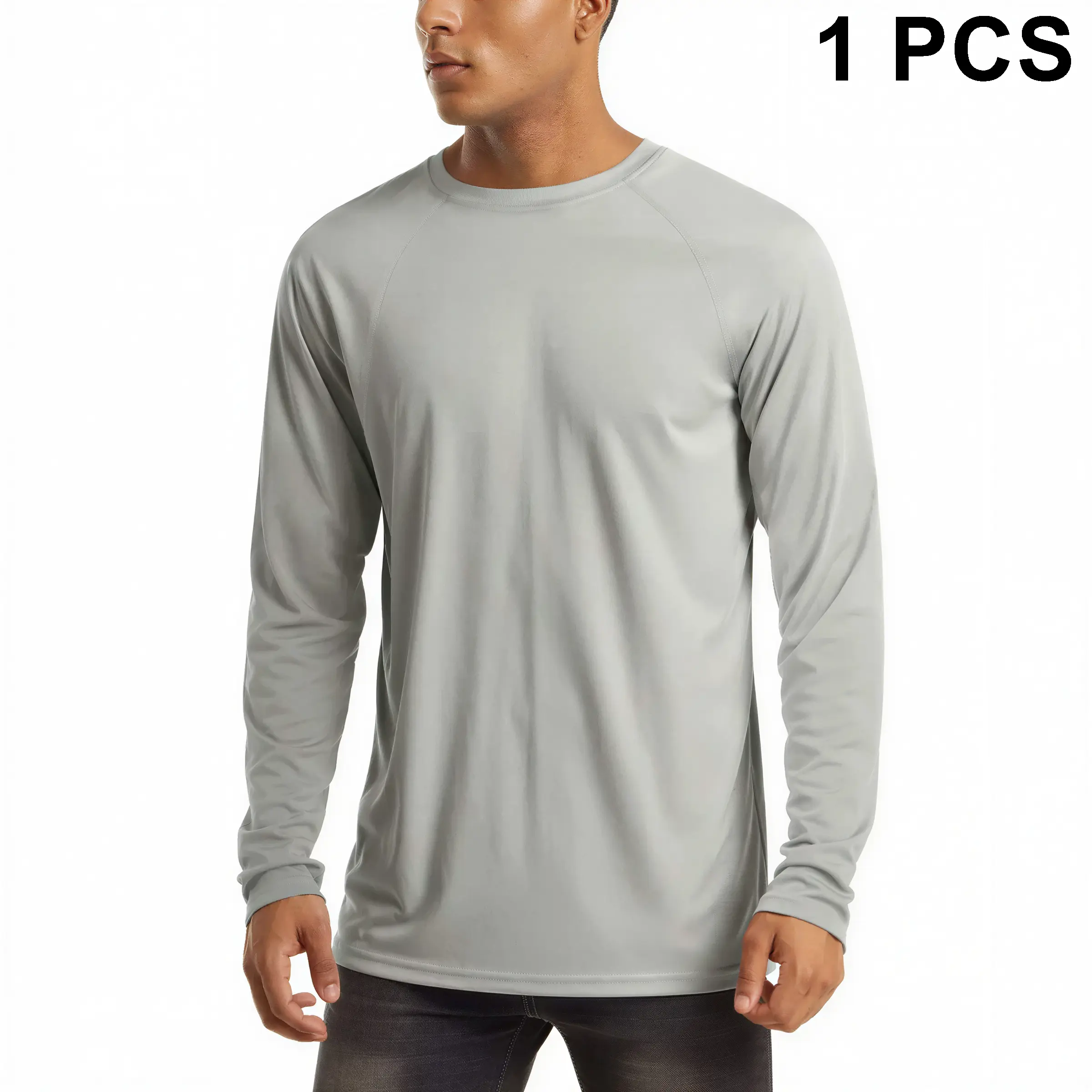 Men's UPF 50+ Quick-Dry Long Sleeve Rash Guard – Raglan Fishing & Gym Shirt