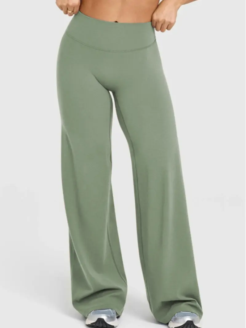 Women's Wide Leg Sport Pants – Casual Fitness Athleisure Trousers for Spring & Summer
