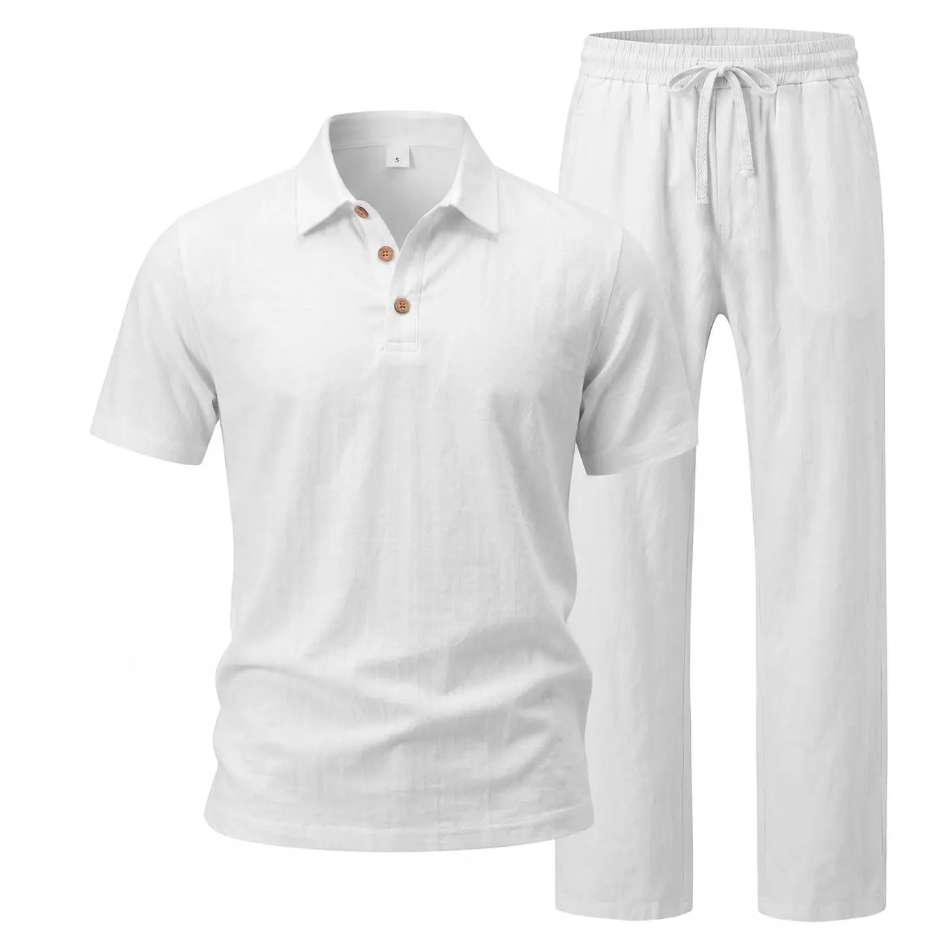 Men's 2-Piece Set – Short Sleeve Button Down Shirt & Loose Pants, Breathable Summer Vacation Outfit
