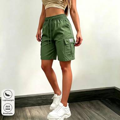 Women's 8-Pack Cargo Shorts – Wide-Leg Summer Shorts with Pockets & Drawstring