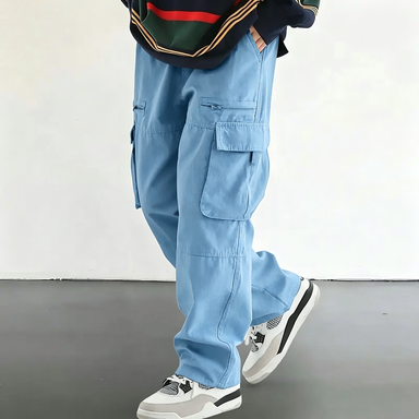 Men's 4-Pack Cargo Pants – Casual Streetwear with Pockets, All-Season Comfort Fit