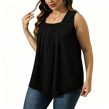 Women's 8-Pack Summer Tank Tops – Loose Pleated Square Neck Sleeveless Tops