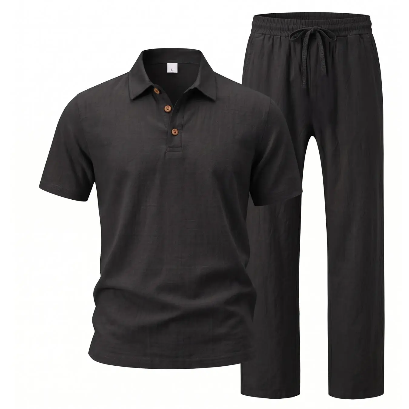 Men's 2-Piece Set – Short Sleeve Button Down Shirt & Loose Pants, Breathable Summer Vacation Outfit