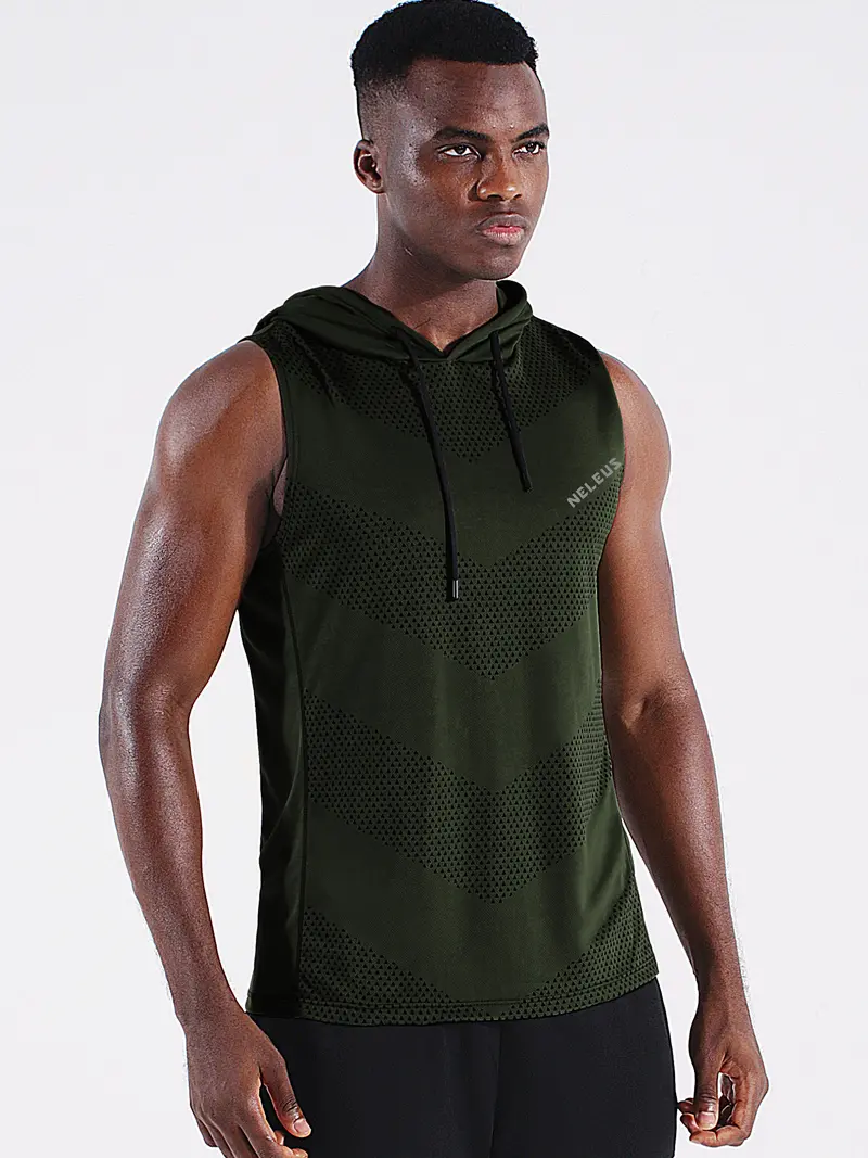 Men's 5-Pack Hooded Athletic Vest – Dry-Fit Sleeveless Workout Tank for Running & Boxing