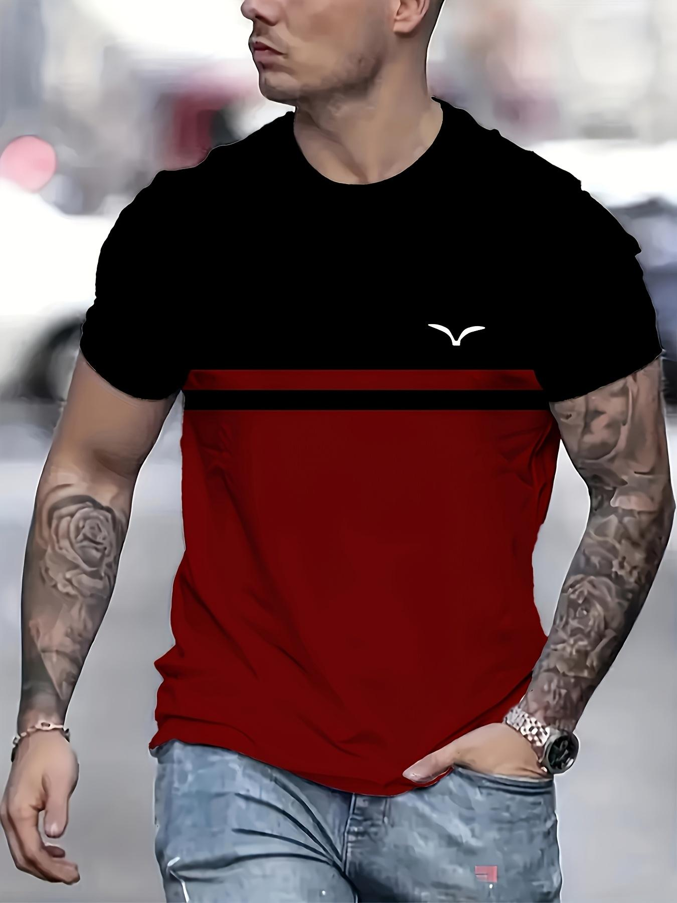 Men's 5-Pack Striped Gradient Tees – Quick-Dry Breathable Summer Short-Sleeve T-Shirts