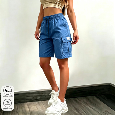 Women's 8-Pack Cargo Shorts – Wide-Leg Summer Shorts with Pockets & Drawstring