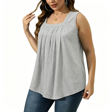Women's 8-Pack Summer Tank Tops – Loose Pleated Square Neck Sleeveless Tops