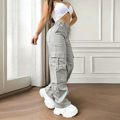 Women's Cargo Work Pants – Multi-Pocket Straight-Leg Outdoor Trousers