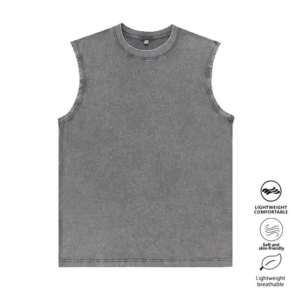 Unisex 5-Pack Acid Wash Tank Tops – Heavyweight Cotton Loose Fit Vintage Streetwear Sleeveless Tees