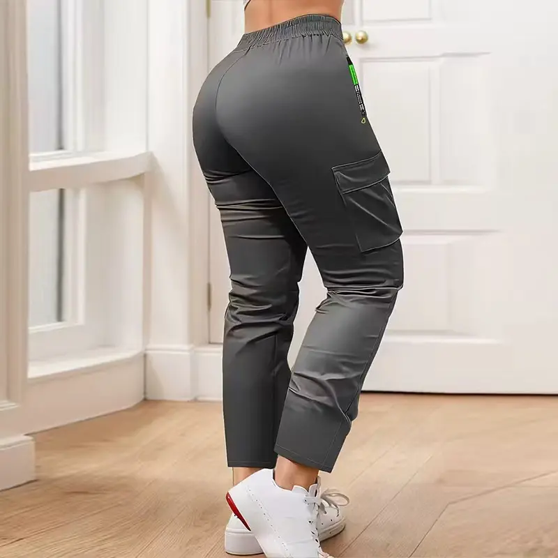 Women's 3-Pack Multi-Pocket Overalls – Drawstring Casual Straight Trousers for Outdoor & Daily Wear