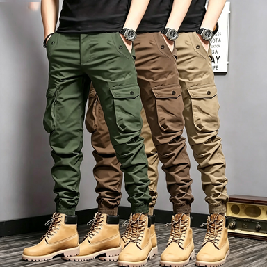 Men's 6-Pack Cargo Joggers – Multi-Color Multi-Pocket Tactical Casual Pants for Outdoor Work