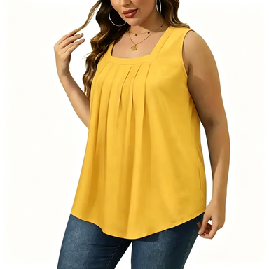 Women's 8-Pack Summer Tank Tops – Loose Pleated Square Neck Sleeveless Tops