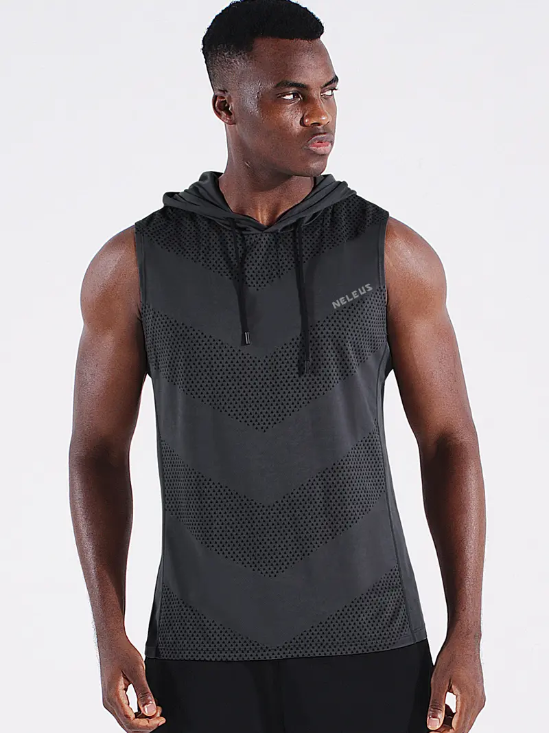 Men's 5-Pack Hooded Athletic Vest – Dry-Fit Sleeveless Workout Tank for Running & Boxing