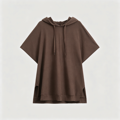 Women's Baggy Hoodie Top – Boxy Relaxed Dolman Sleeve Longline Tunic with Side Slits