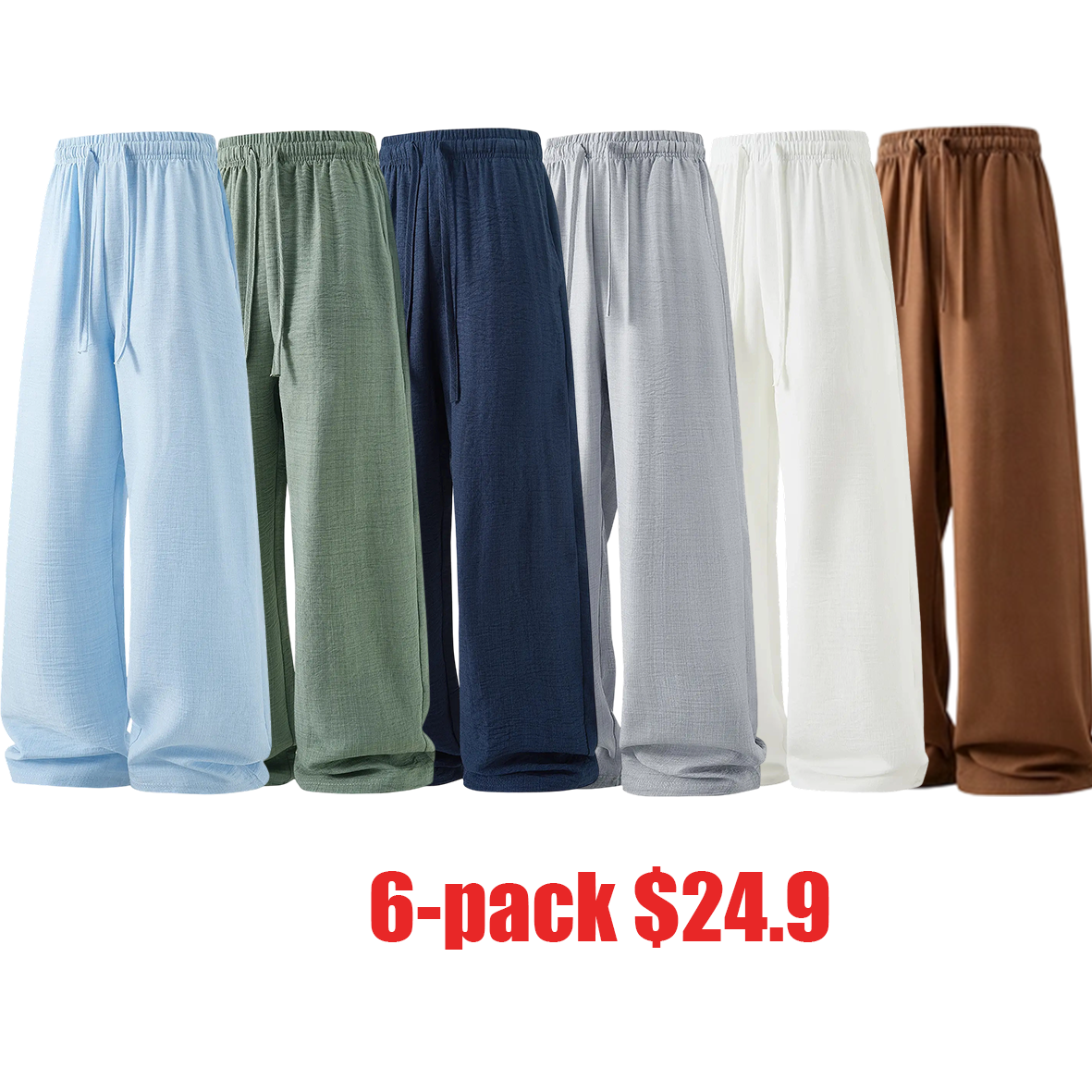 Men's Summer Lightweight Casual Retro Pants – Loose Fit Drawstring Breathable Pants for Indoor & Outdoor Wear