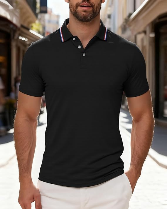 Men's 8-Pack Slim-Fit Polo Shirts – Short Sleeve Casual Fashion Tees