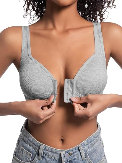 12-Pack Women's Front Closure Bras – Full Coverage Wireless Soft Support Bralettes