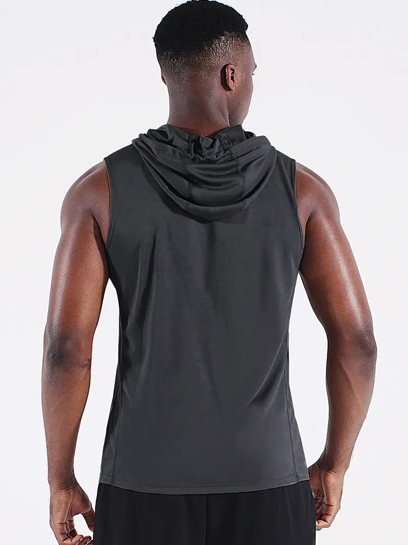 Men's 5-Pack Hooded Athletic Vest – Dry-Fit Sleeveless Workout Tank for Running & Boxing