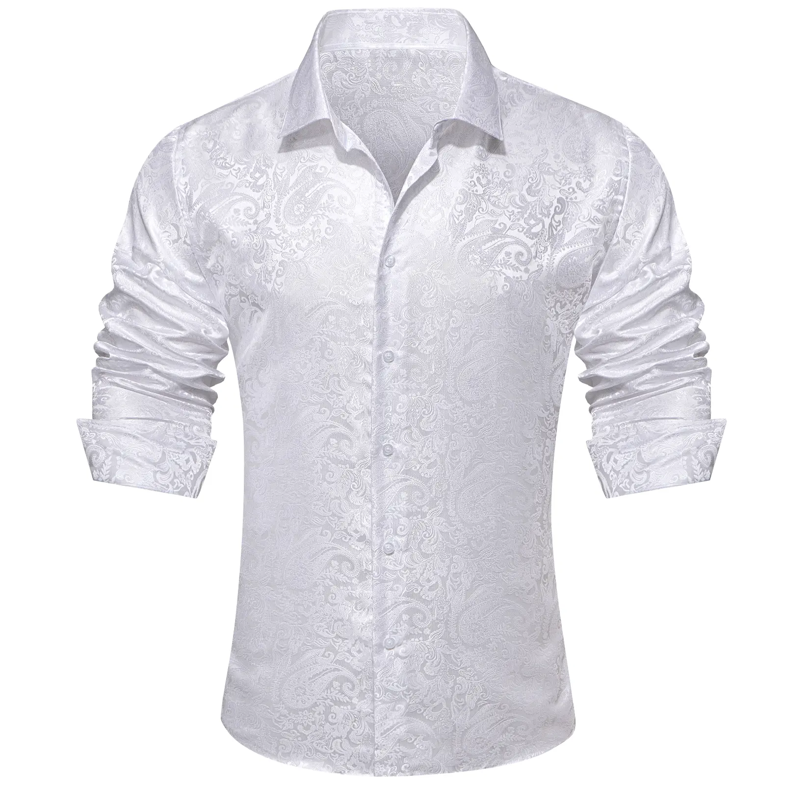 Men's Paisley Dress Shirt – Long Sleeve Wrinkle-Free Button Down Cowboy Shirt