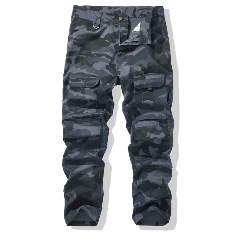 Men's 4-Pack Cargo Pants – Multi-Pocket Camouflage Tactical Work Pants for Outdoor & Daily Wear