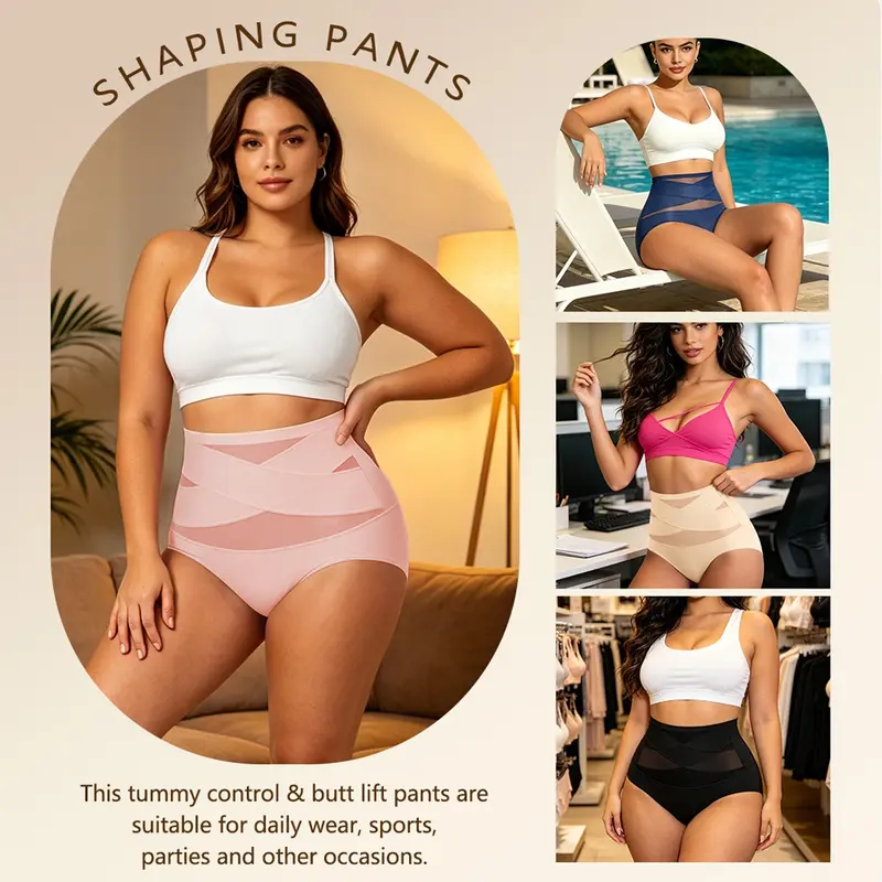 Women's High Waist Shapewear Brief – Firm Control Cotton Compression Panty