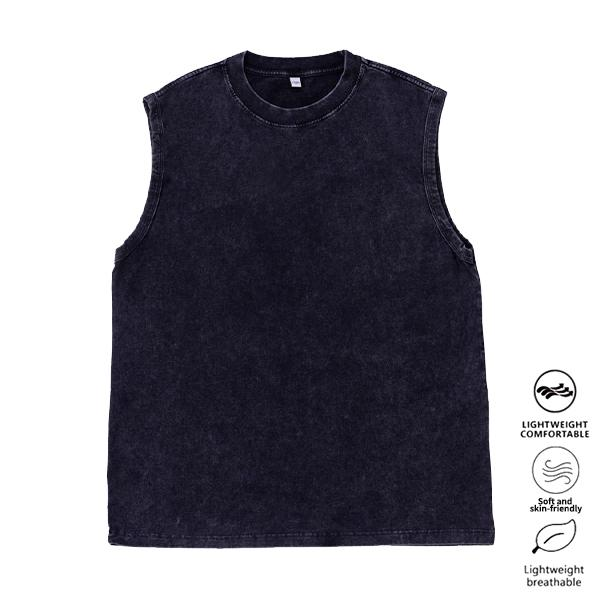 Unisex 5-Pack Acid Wash Tank Tops – Heavyweight Cotton Loose Fit Vintage Streetwear Sleeveless Tees