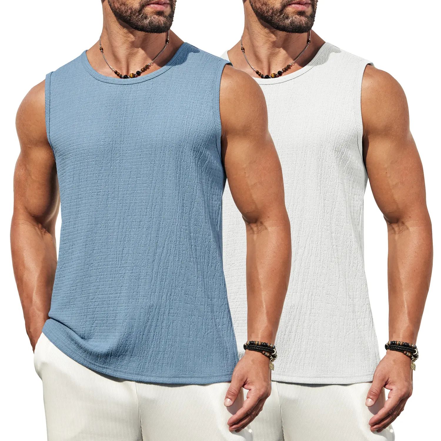 Men's Vests Casual Tank Tops Knit Sleeveless Lightweight Tee Muscle Basic T Shirts