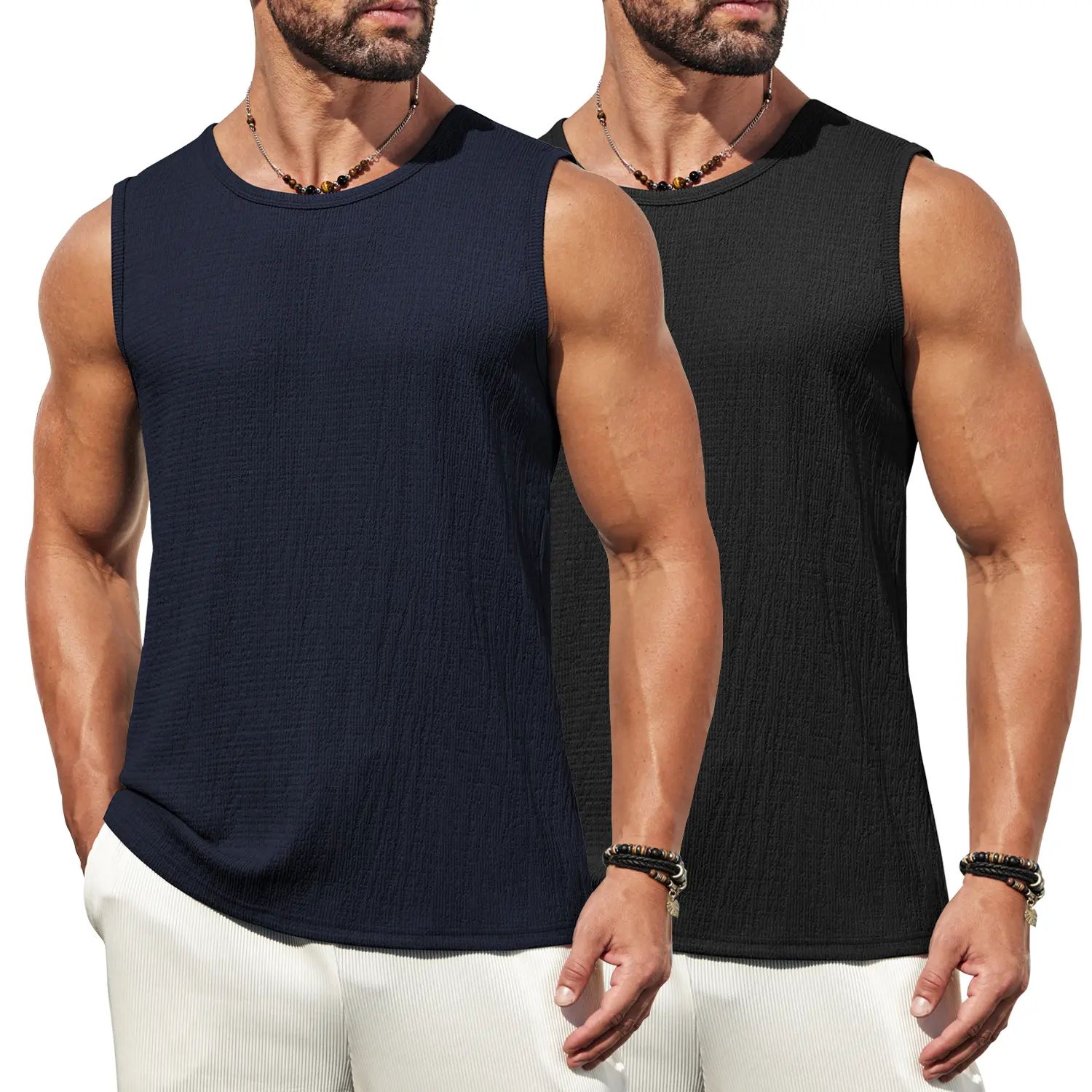 Men's Vests Casual Tank Tops Knit Sleeveless Lightweight Tee Muscle Basic T Shirts