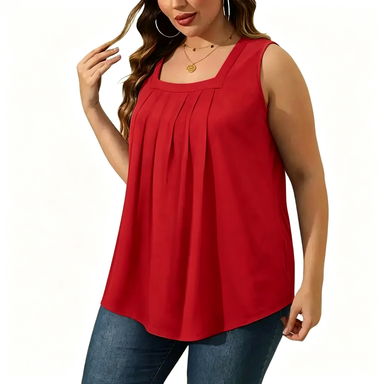 Women's 8-Pack Summer Tank Tops – Loose Pleated Square Neck Sleeveless Tops