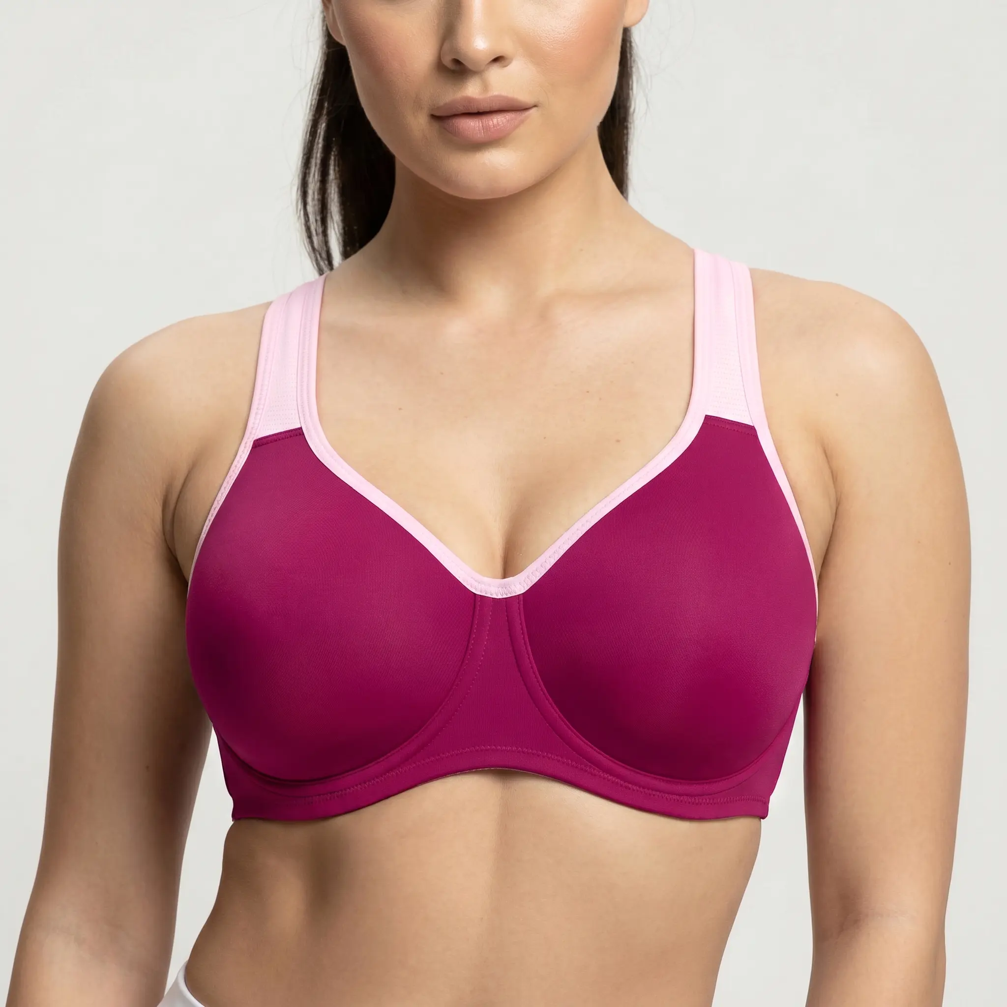 Women's 5-Pack Plus Size Sports Bra – Soft Support Non-Padded Unlined Full Coverage Activewear with Wide Straps & Outside Underwire for Everyday Fitness