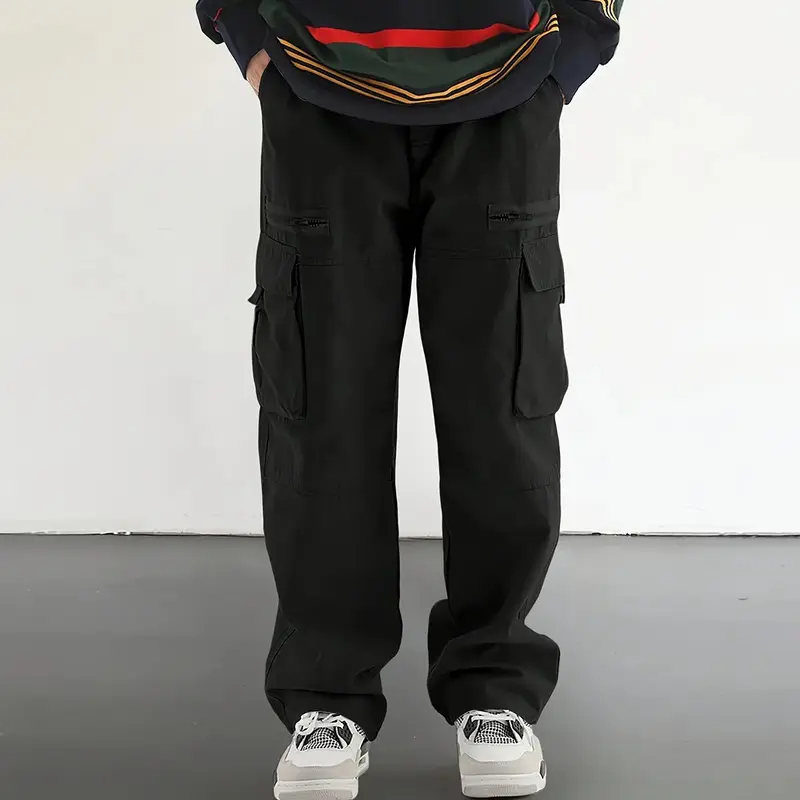 Men's 4-Pack Cargo Pants – Casual Streetwear with Pockets, All-Season Comfort Fit