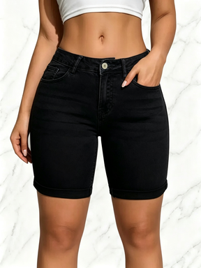 Women's 3-Pack Slim-Fit Denim Shorts – Washed Casual Summer Shorts with Pockets