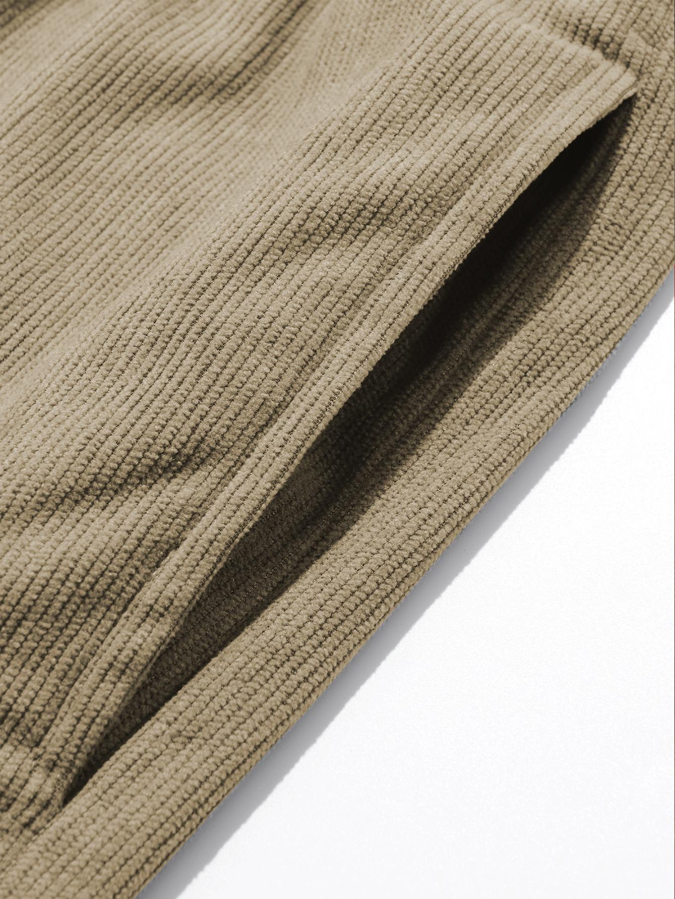 Men's 3-Pack Corduroy Pants – Loose Straight-Leg Drawstring Casual Trousers