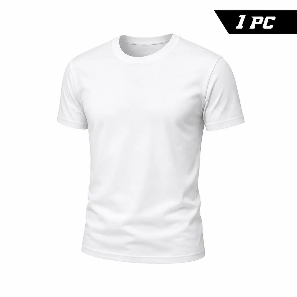 10-Pack Cotton Crew Neck Tees – Unisex White Blank T-Shirts for Custom Printing & Everyday Wear