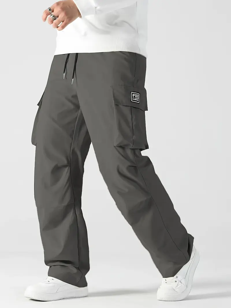 Men's 4-Pack Tactical Cargo Pants – Elastic Waist Multi-Pocket Casual Trail Pants