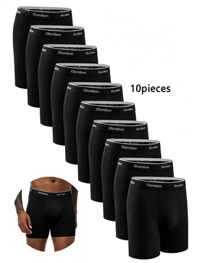 Men's 10-Pack Mid-Length Boxer Briefs – Comfortable Casual Daily Underwear