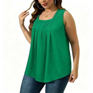 Women's 8-Pack Summer Tank Tops – Loose Pleated Square Neck Sleeveless Tops