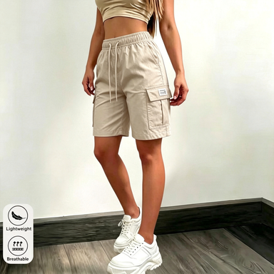 Women's 8-Pack Cargo Shorts – Wide-Leg Summer Shorts with Pockets & Drawstring