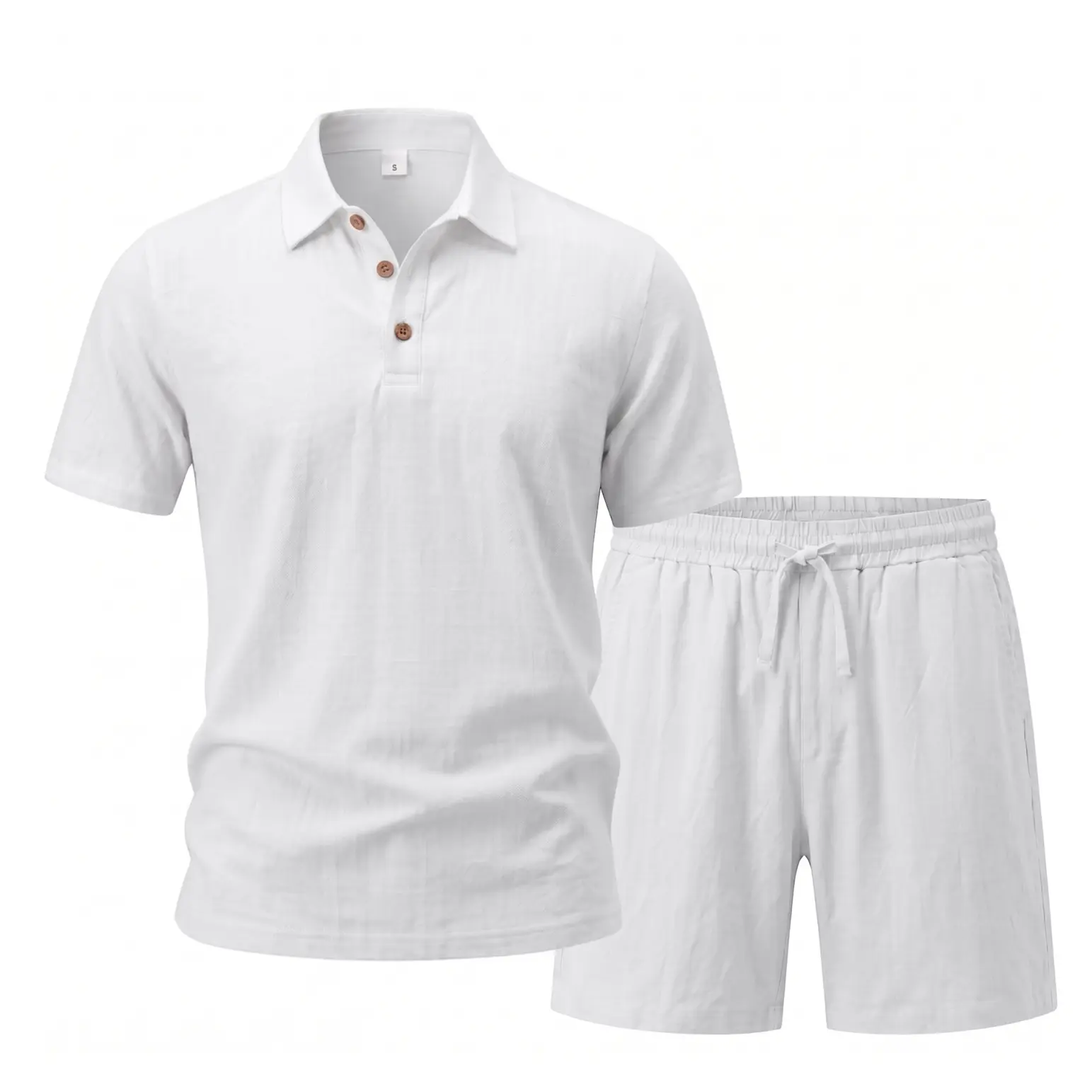 Men's 2-Piece Set – Short Sleeve Button Down Shirt & Loose Pants, Breathable Summer Vacation Outfit