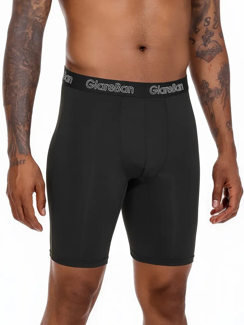 10-Pack Men's Long-Leg Quick-Dry Sports Boxer Briefs – Soft Stretchy Gym Workout Underwear