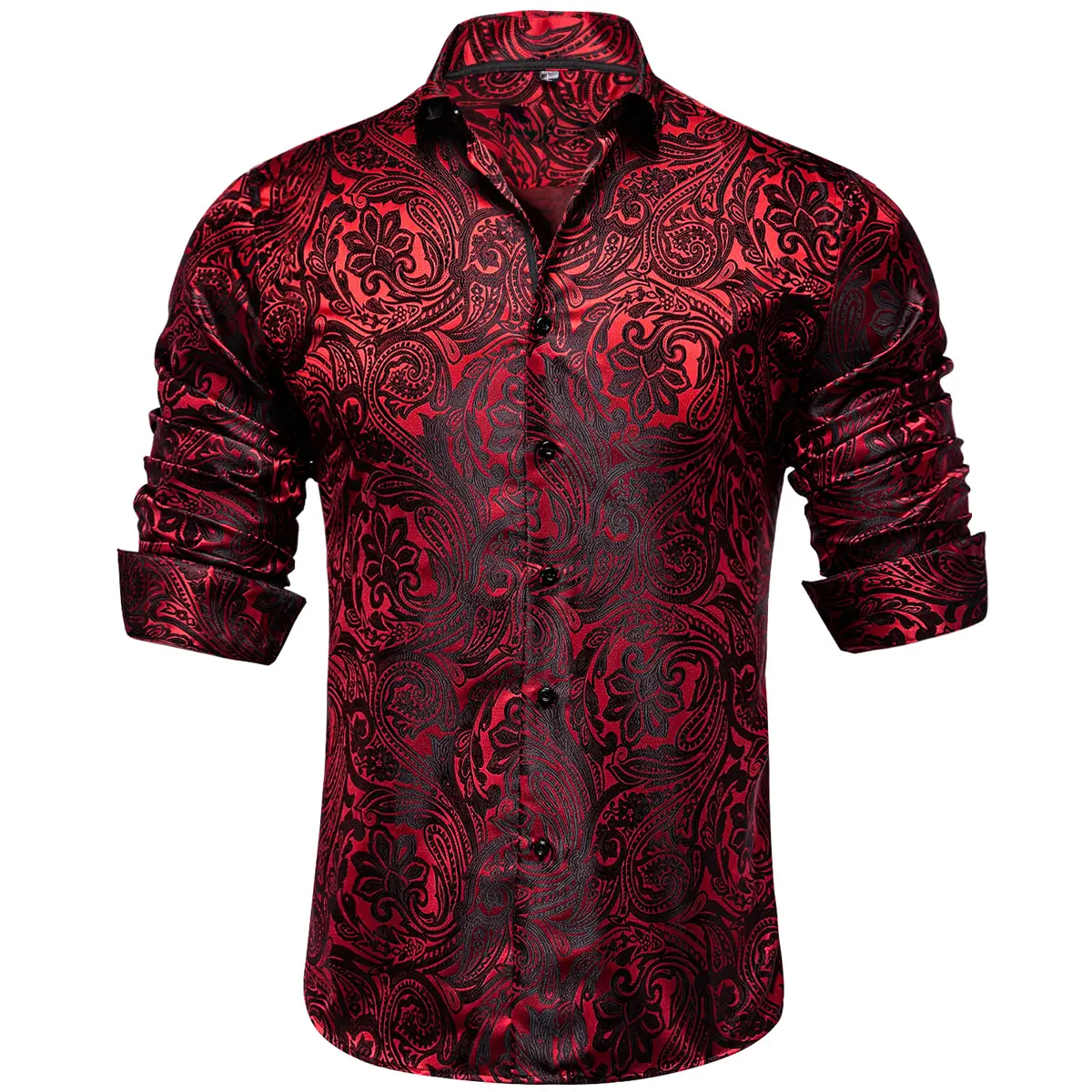 Men's Paisley Dress Shirt – Long Sleeve Wrinkle-Free Button Down Cowboy Shirt