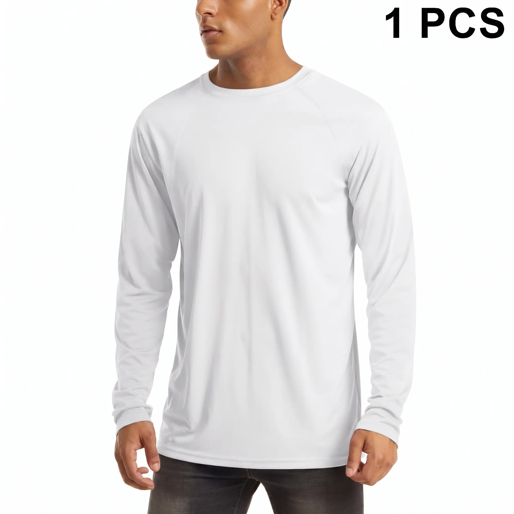 Men's UPF 50+ Quick-Dry Long Sleeve Rash Guard – Raglan Fishing & Gym Shirt