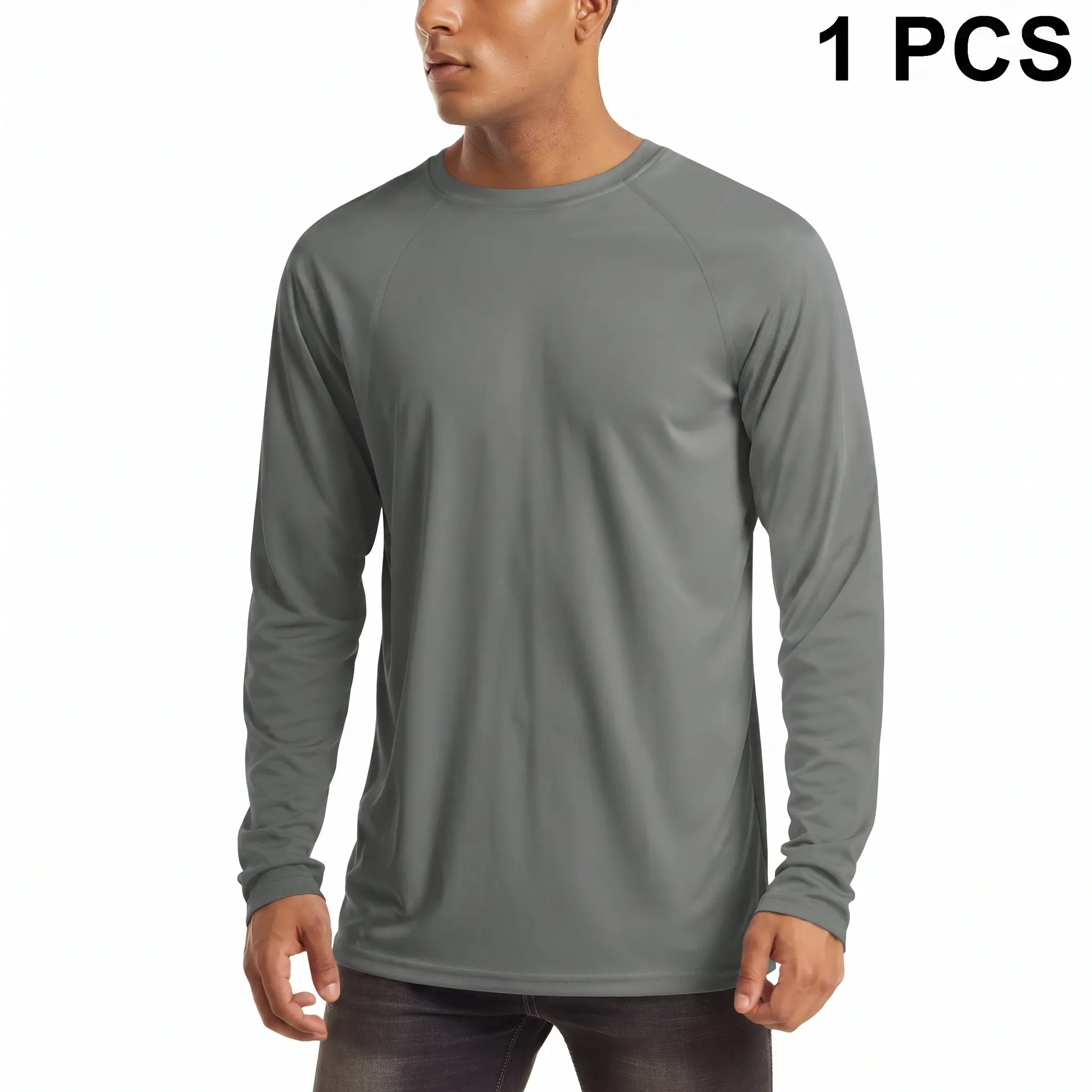 Men's UPF 50+ Quick-Dry Long Sleeve Rash Guard – Raglan Fishing & Gym Shirt