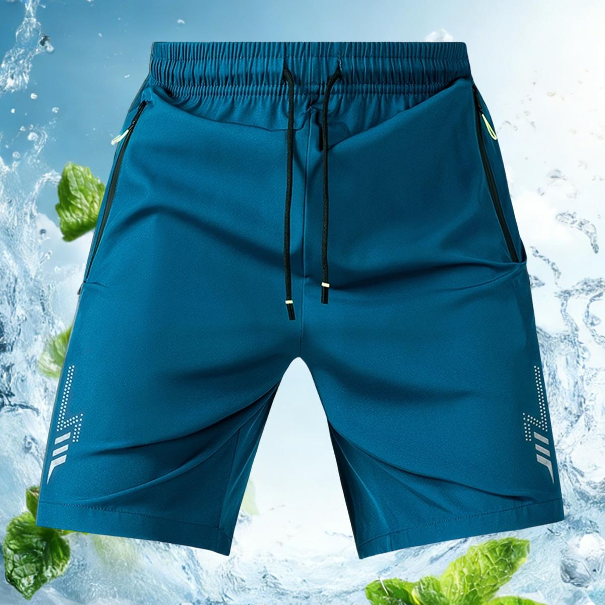 Men's 3-Pack Reflective Print Shorts – Fitted Athletic Running Shorts with Zipper Pockets