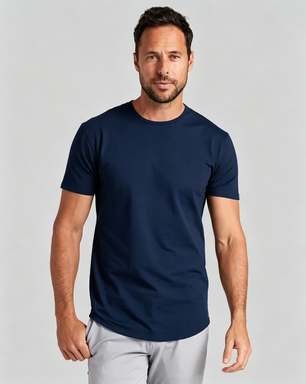 Men's 8-Pack Fitted Crewneck T-Shirt – 4-Way Stretch Wrinkle-Resistant Streetwear Basic Tee